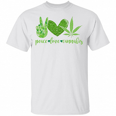 CubeBik Peace Love Cannabis 420 Culture T-Shirt