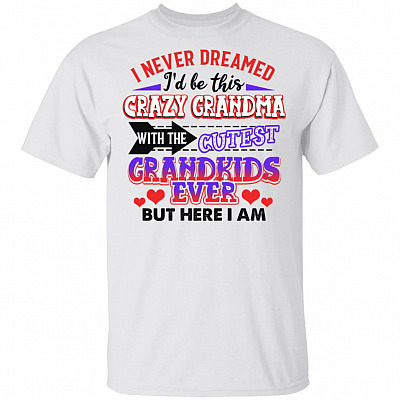 CubeBik I Never Dreamed I'd Be This Crazy Grandma with the Cutest Grandkids Ever White T-Shirt