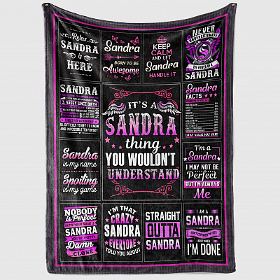 Alternative view of It's A Sandra Thing You Wouldn't Understand Fleece Blanket - Premium Sherpa Blanket - Woven Blanket