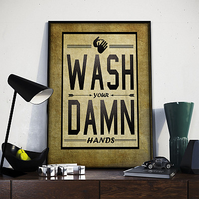 Alternative view of Wash Your Damn Hands Gallery Wrapped Framed Canvas Prints - Unframed Poster - Home Decor Wall Art