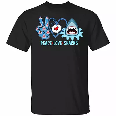Peace Love Sharks T-Shirt - Shark Lover Shirt