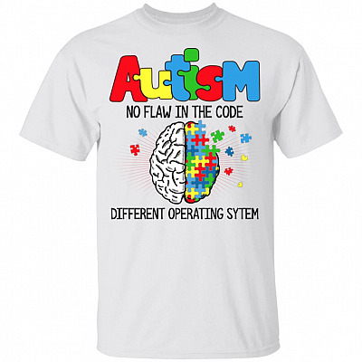 Autism No Flaw In The Code Different Operating System T-Shirt - Autism Awareness Shirt - Youth Tee