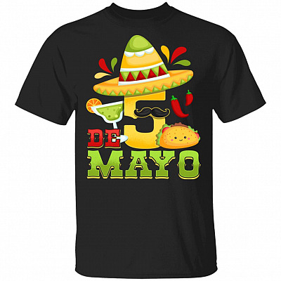 5 De Mayo Funny Cinco De Mayo & Drinking Party Margarita Taco T-Shirt