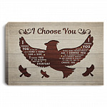 Cardinal I Choose You to Do Life with Hand in Hand Side by Side Framed Canvas - Unframed Poster