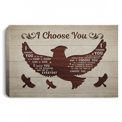 Cardinal I Choose You to Do Life with Hand in Hand Side by Side Framed Canvas - Unframed Poster