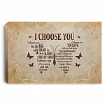 Butterfly I Choose You to Do Life with Hand in Hand Side by Side Framed Canvas - Unframed Poster