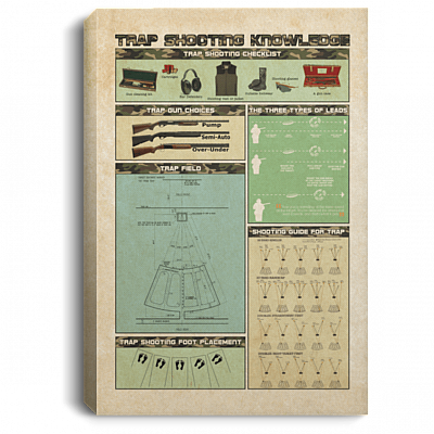 Trap Shooting Knowledge Gallery Wrapped Framed Canvas Prints - Home Decor Wall Art