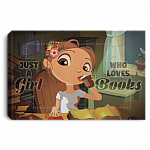Just a Girl Who Loves Books Gallery Wrapped Framed Canvas Prints - Unframed Poster - Home Decor Wall Art