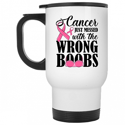 14 oz. White Travel Mug