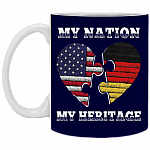 My Nation My Heri-Tage - American Flag - Flag of Germany Ceramic Coffee Mug - Beer Stein - Water Bottle
