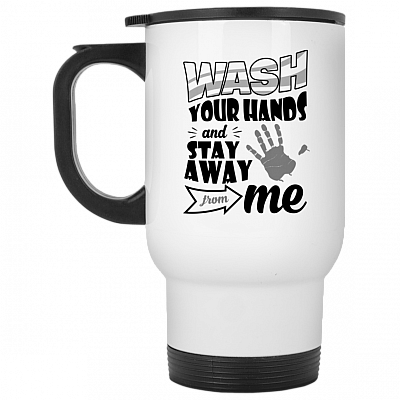 14 oz. White Travel Mug