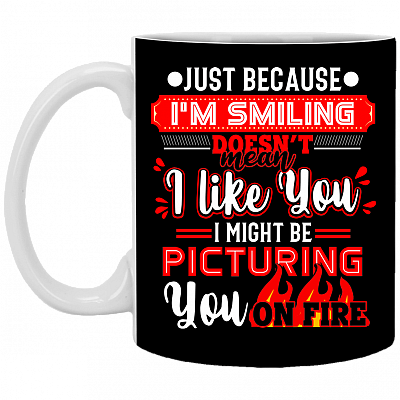 Just Because I'm Smiling Doesn't Mean I Like You Sarcasm Coffee Mug - Travel Mug - Water Bottle