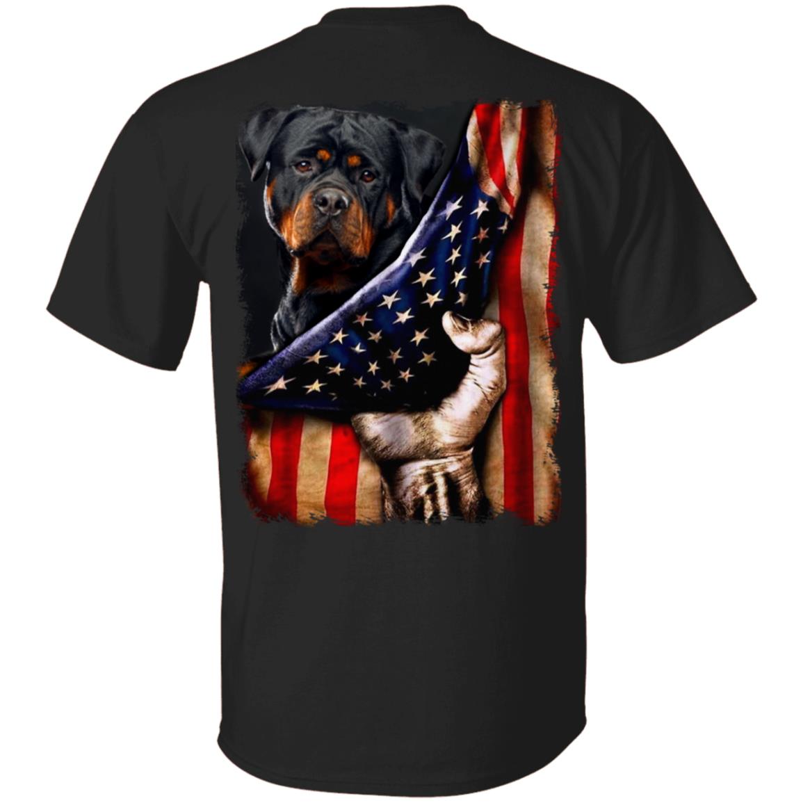 Rottweiler T Shirt Rottweiler Dog Lover American Flag Shirt CubeBik