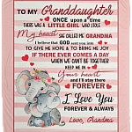 To My Granddaughter Once Upon A TIme There Was A Little Girl Who Stole My Heart Fleece Blanket