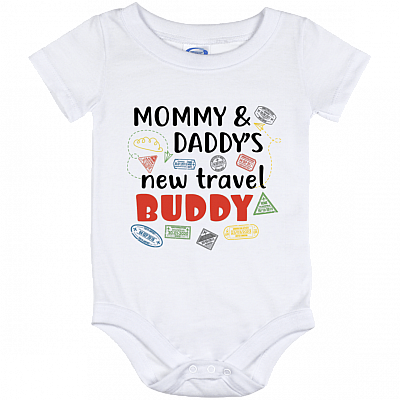 Mommy and Daddy's New Travel Bud-dy Baby Onesie - Baby Infant Bodysuit