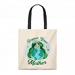 Respect Your Mother Canvas Tote Bag - Shoulder Bag - Earth Day Tote Bag