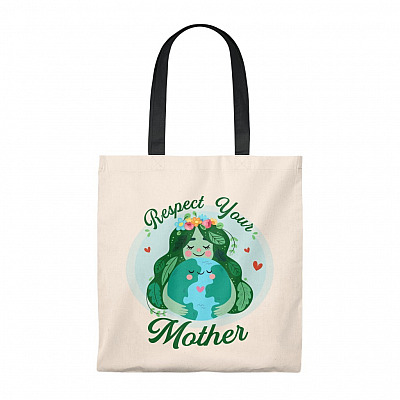 Respect Your Mother Canvas Tote Bag - Shoulder Bag - Earth Day Tote Bag
