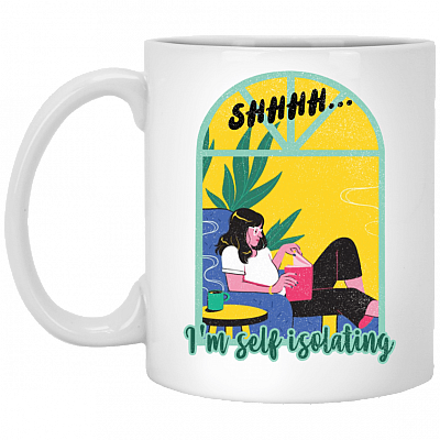 Shhhh I'm Self Isolating Ceramic Coffee Mug - Beer Stein - Water Bottle - Color Changing Mug