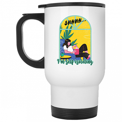 14 oz. White Travel Mug