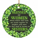 Blessed Are Women Whose Hearts and Souls are Joined Together Decorative Flat Circle Porcelain Ceramic Ornament