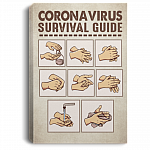 Coronavirus Survival Guide Wash Your Hands Framed Canvas - Unframed Poster - Bathroom Decor