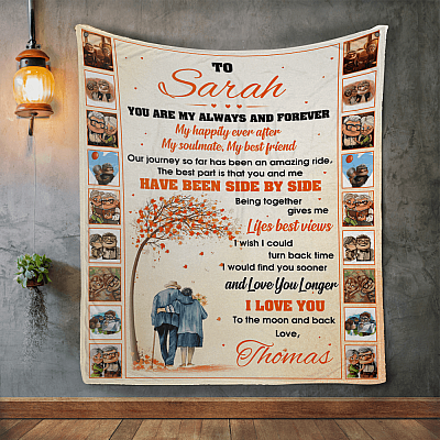 Alternative view of Personalized You Are My Always Forever My Happily Ever After Fleece Blanket - Premium Sherpa Blanket - Woven Blanket