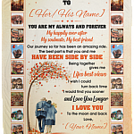 Personalized You Are My Always Forever My Happily Ever After Fleece Blanket - Premium Sherpa Blanket - Woven Blanket