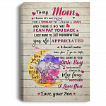 To My Mom Dinosaur T-rex Mother From Little Boy Saying Framed Canvas Unframed Poster - Cute Dinosaur Wall Art