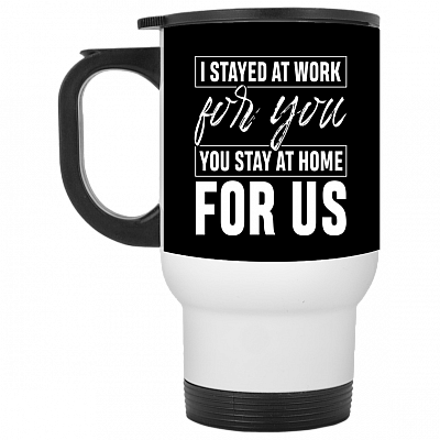 14 oz. White Travel Mug