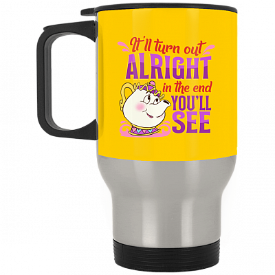 14 oz. Silver Travel Mug