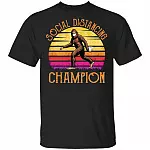 Social Distancing Champion with Mask and Paper - Funny Toilet Vintage T-Shirt