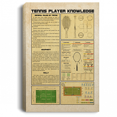 Tennis Player Knowledge Framed Canvas - Unframed Poster Tennis Player Wall Decor
