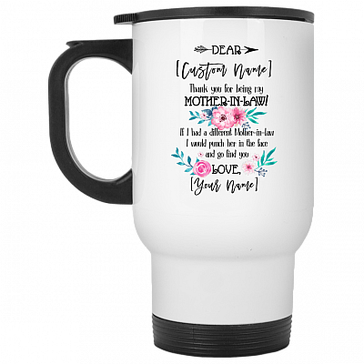 14 oz. White Travel Mug