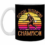 Social Distancing Champion with Mask and Paper - Toilet Coffee Mug - Travel Mug - Water Bottle