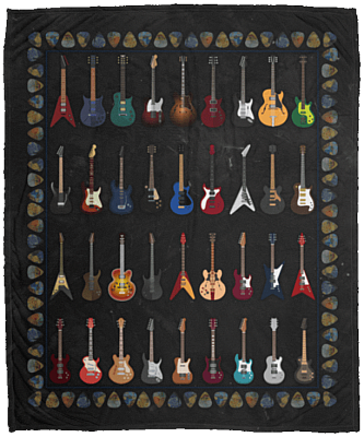Guitar Lover Fleece Blanket - Guitar Lover Gifts Premium Sherpa Blanket - Woven Blanket