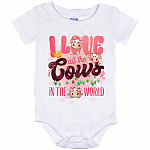 I Love All The Cows In The World Baby Onesie - Baby Infant Bodysuit