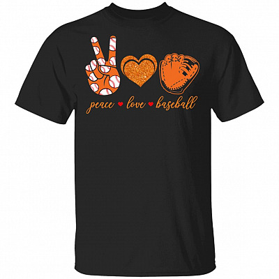 Peace Love Baseball T-Shirt