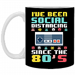 I've Been Social Distancing Since 80's 8-Bit Gamer Funny Quarantine Coffee Mug-Beer Stein-Water Bottle