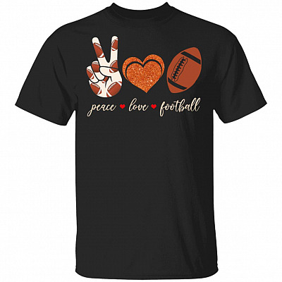 Peace Love American Football T-Shirt