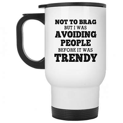 14 oz. White Travel Mug