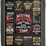 Nestor Blood Runs Through My Veins Fleece Blanket - Premium Sherpa Blanket - Woven Blanket