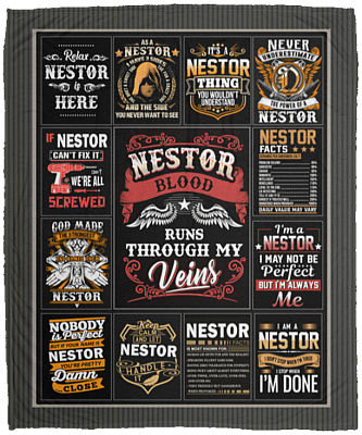 Nestor Blood Runs Through My Veins Fleece Blanket - Premium Sherpa Blanket - Woven Blanket