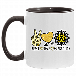 Peace Love Quarantine Accent Mug