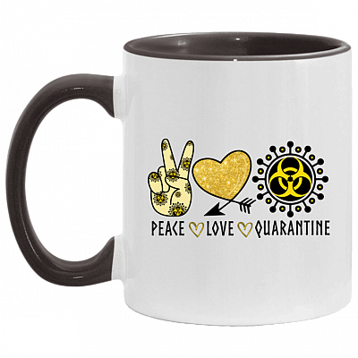Peace Love Quarantine Accent Mug