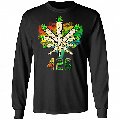 420 Cannabis Rolls Hip-pie Funny Weed Long Sleeve - Hoodie - Sweatshirt