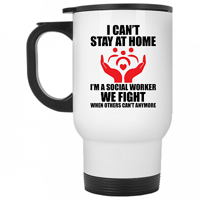 14 oz. White Travel Mug