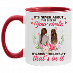 It's Never About the Size of Your Circle Best Friend Accent Mug