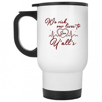 14 oz. White Travel Mug