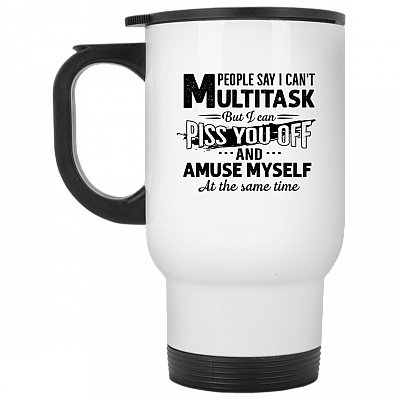 14 oz. White Travel Mug