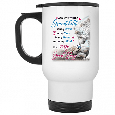 14 oz. White Travel Mug